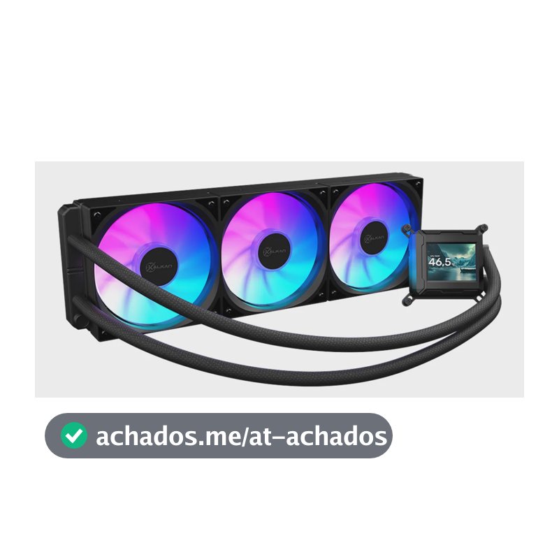 Water Cooler Kalkan Aura Com Tela Lcd 360mm Argb Intel Amd Preto