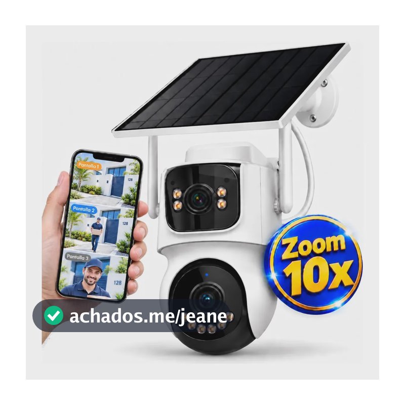 Câmera De Segurança Externa 4g Solar Zoom 10x Visão Noturna Branco