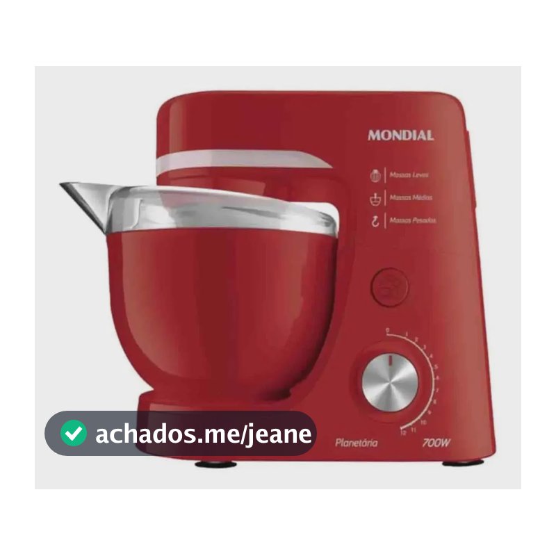 Batedeira Planetária BP-03-R 12 Velocidades 700W Mondial