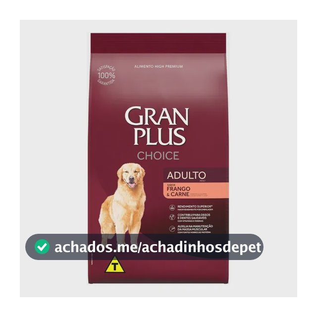 Ração Gran Plus Choice Cães Adultos Frango E Carne 10,1kg