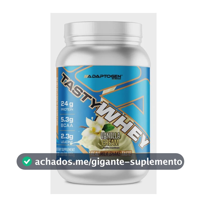Suplemento Tasty Whey 3w Gourmet Whey Protein Adaptogen Science Pote 900g Sabor Baunilha
