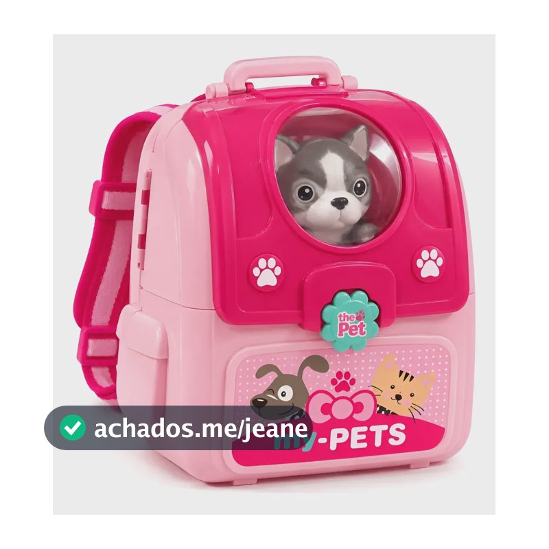 Mochila Maleta Hospital Pet 2 Em 1 Veterinária Infantil Rosa E Branco