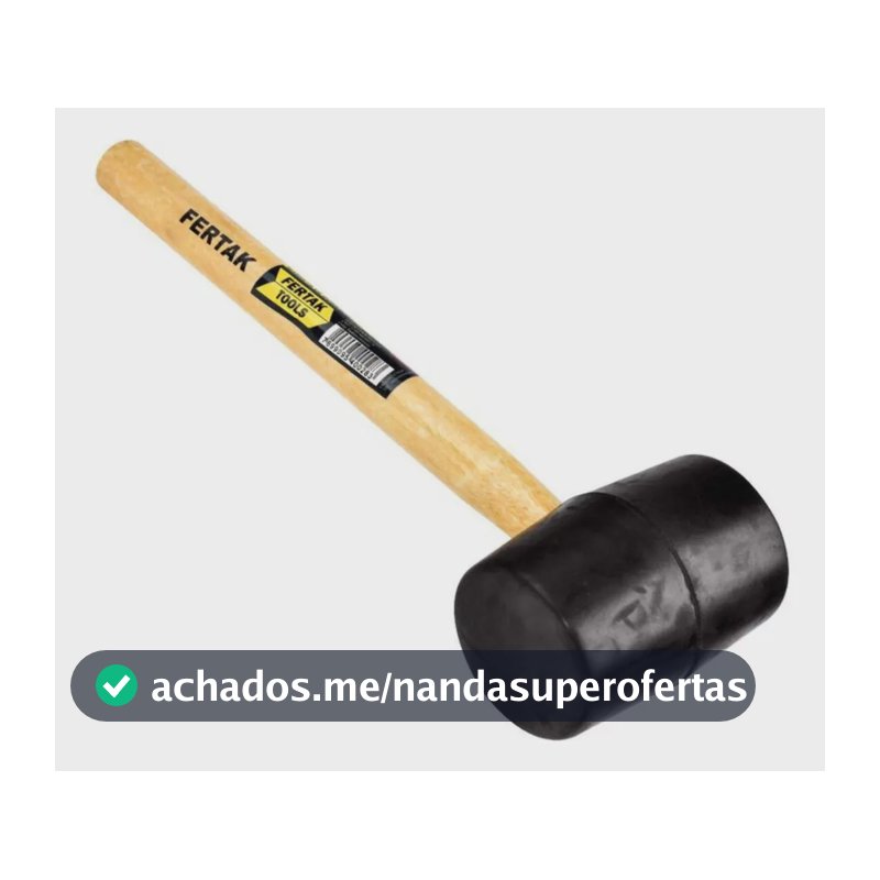 Martelo de Borracha Fertak Madeira 40mm 8oz Cabo Ergonômico