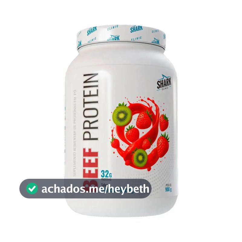 Proteína Shark Pro Beef Isolado Hidrolisado Morango Kiwi em pó x 900g
