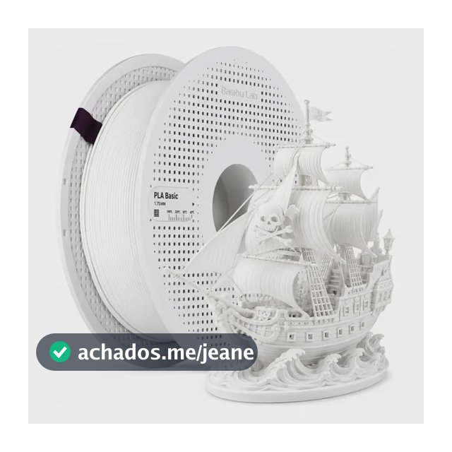 Filamento Pla Bambu Lab Lite C/ Carretel Impressão 3d 1kg Branco Lite
