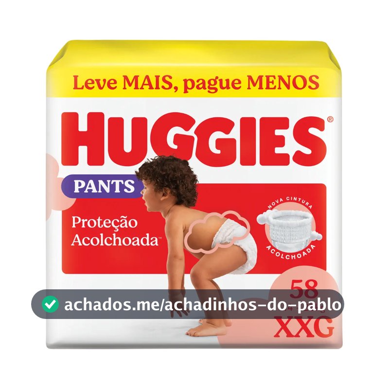 Huggies Fralda Pants Roupinha Proteção Acolchoada XXG - 58 Un