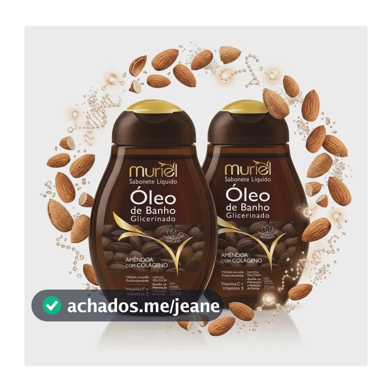 Kit 2x Óleo De Banho Glicerinado Muriel Pele Hidratada Colágeno