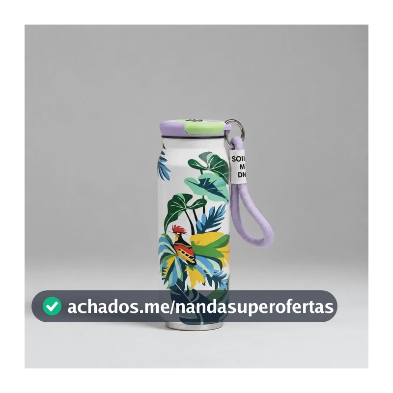 Garrafa  Térmica 600 Ml Estampada Coleção-xlh Lilás Lilás