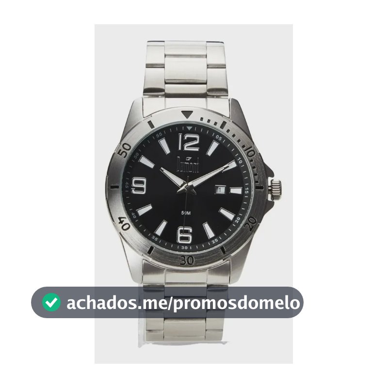 Relógio Masculino Analógico Com Data Berlim Prata Dumont Prata Preto