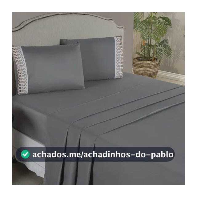 Kit Jogo Lençol Casal Bordado Inglês 100 Algodão 4 Peças