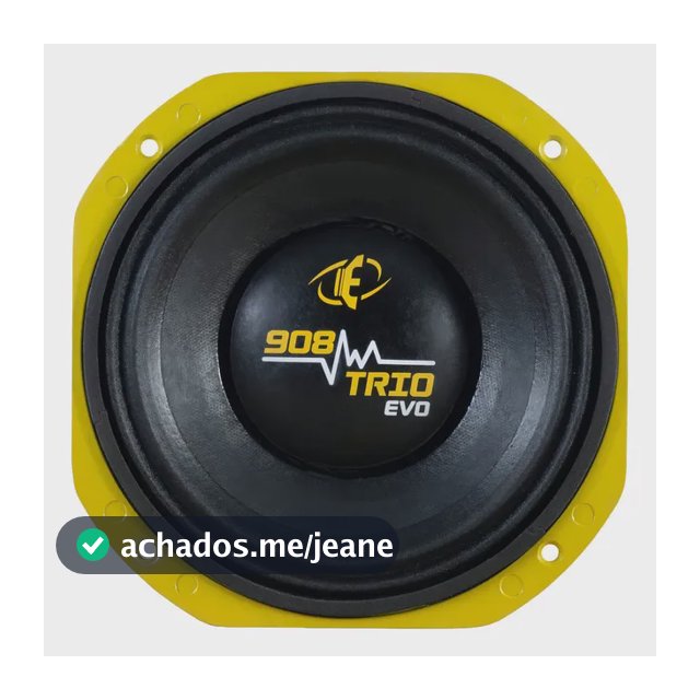 Alto Falante Médio Grave Eros E908 Trio 8 Pol 450 Rms 6 Ohms Cor Amarelo
