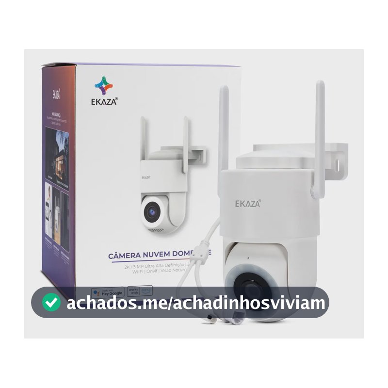 Câmera de segurança Externa Wifi Dome Lite Prova da Água Resistente Ip66 Ekaza Branco