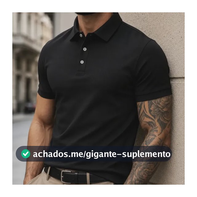 Camisa Polo Masculina Piquet Slim Manga Curta Preto P