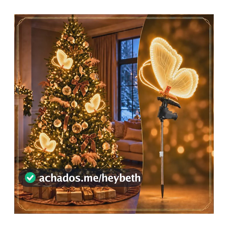 Borboleta De Led 40cm Movimento Prova D'água Natal Decoração Amarelo
