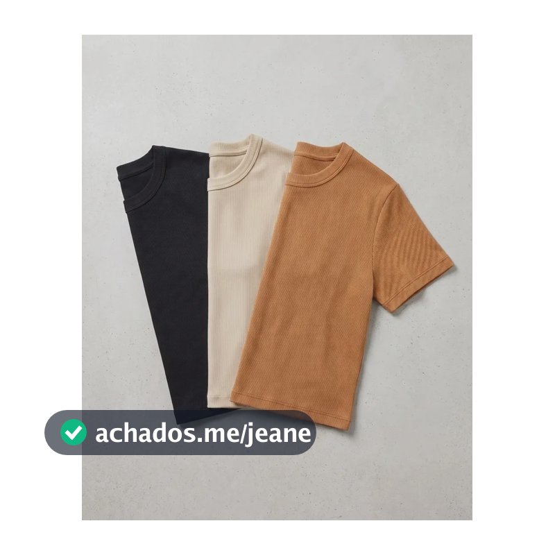 Kit 3 Camisetas Baby Tee De Ribana Feminino Balse