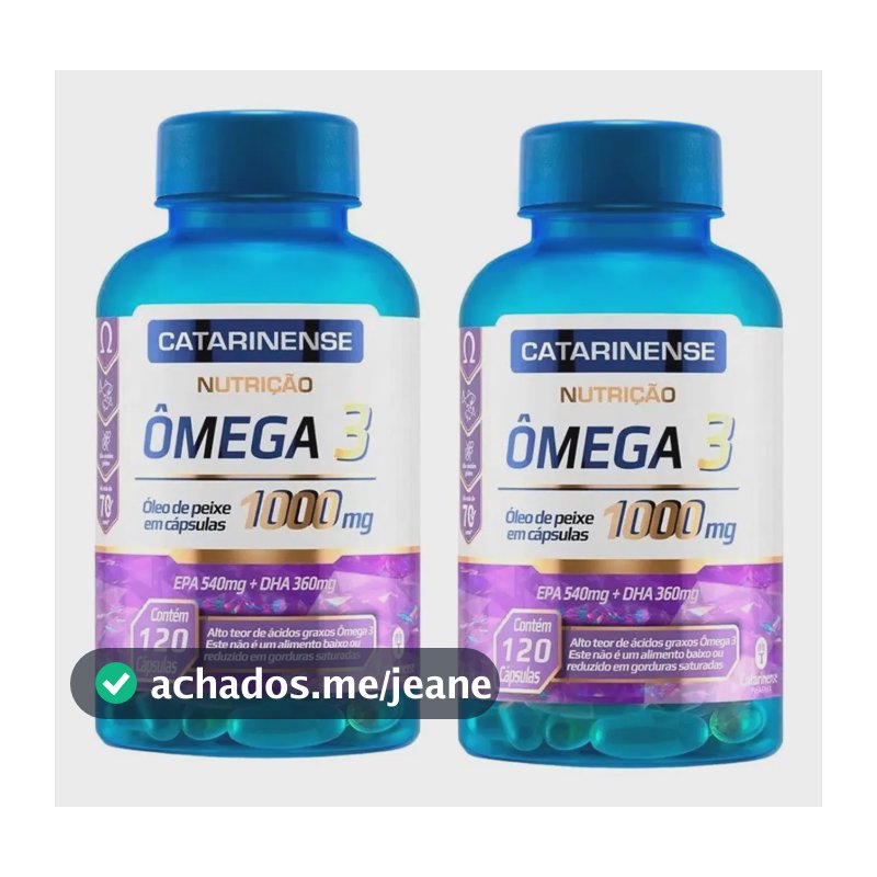 Ômega 3 Catarinense Ácidos Graxos em cápsula Sem sabor x 2mL 2 kits de 120 un
