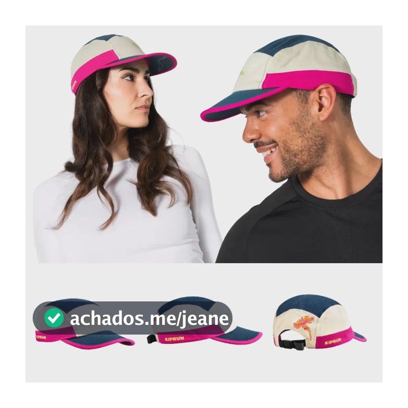 Boné de Corrida Adulto Unissex 5 Painéis Kiprun Azul Marinho Pink
