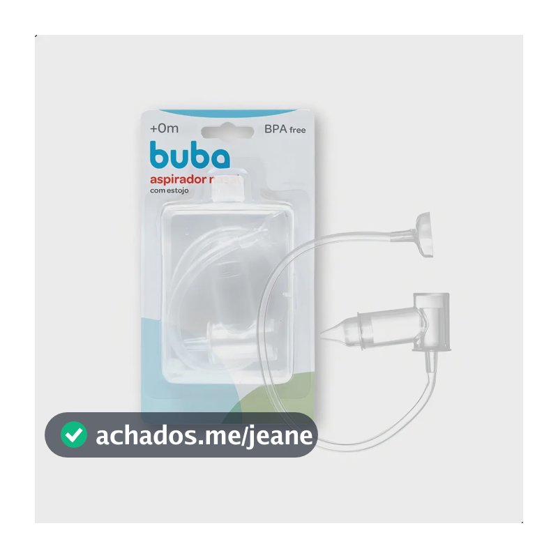 Aspirador Nasal Manual Buba Incolor Com Estojo 2 Bicos Antibacteriano