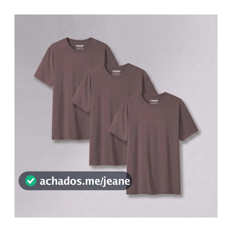 Kit 3 Camisetas  Light T-shirt Insider Marrom P Lisa