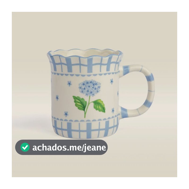 Caneca Hortênsia Cerâmica 415ml - A\casa