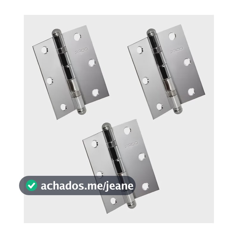 Dobradiça Aço Carbono Para Porta Rolamento 3025 Cromado Pado