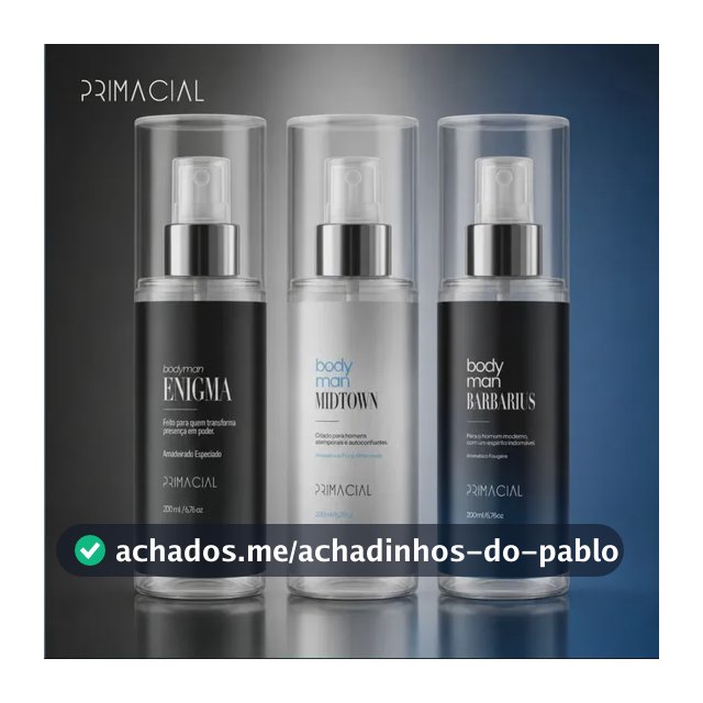 Kit Body Splash Masculino Barbarius + Enigma + Midtown 200ml