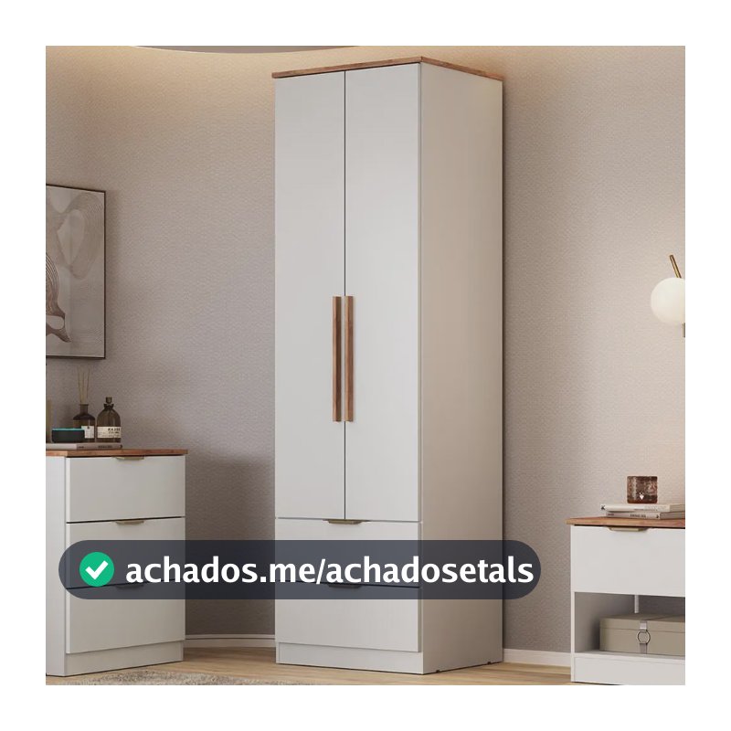 Guarda Roupa Solteiro 2 Portas Milan Carraro Branco Branco