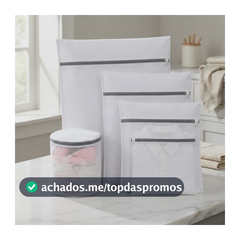 Kit 5 Sacos Para Máquina De Lavar Roupa Rede Protetora Para Branco