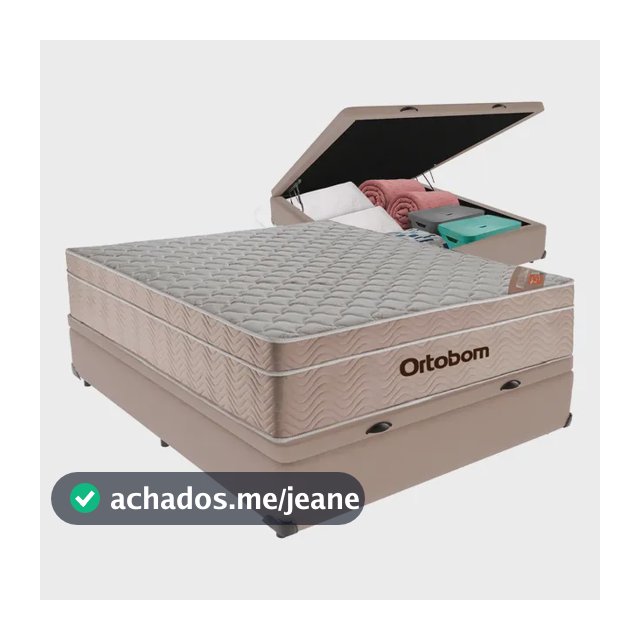 Cama Box Baú E Colchão Airtech Molas Ensacadas Casal Ortobom