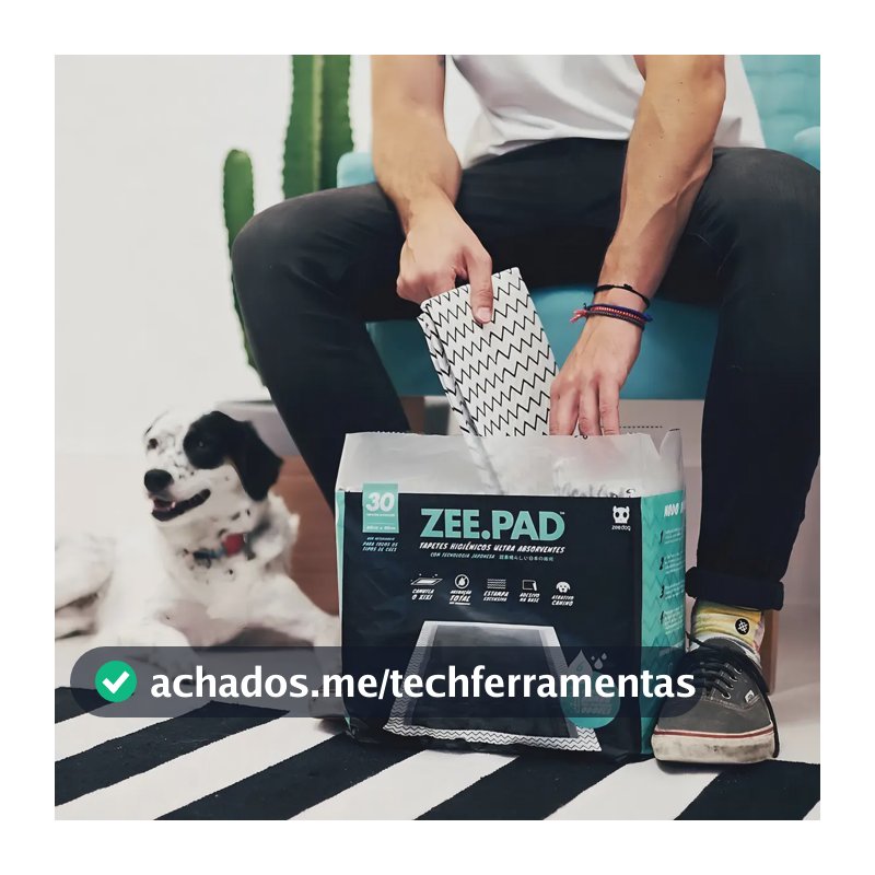 Tapete Higiênico Zee.Dog 80x60 6 Camadas Descartável Bambu 30 Unidades