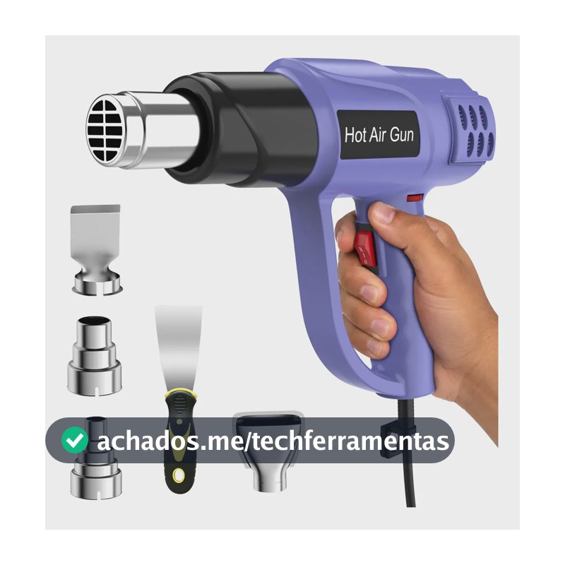 Soprador Térmico De Alta Potência Com Aquecimento Rápido,kit Com Duas Temperaturas 60°c A 600°c, 4 Bicos E Proteção Contra Superaquecimento Para Artesanato, Encolhimento De Pvc E Remoção De Tinta