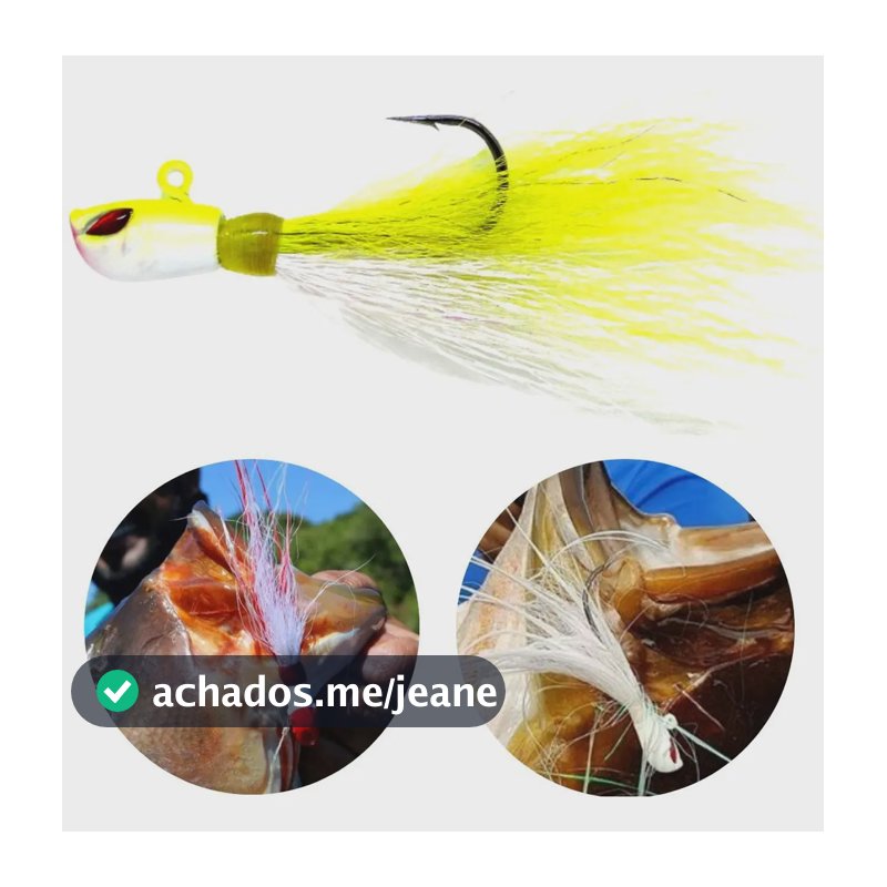 Isca Artificial Jig Yara Killer 10g Tucunaré e Traíra Amarelo e Branco
