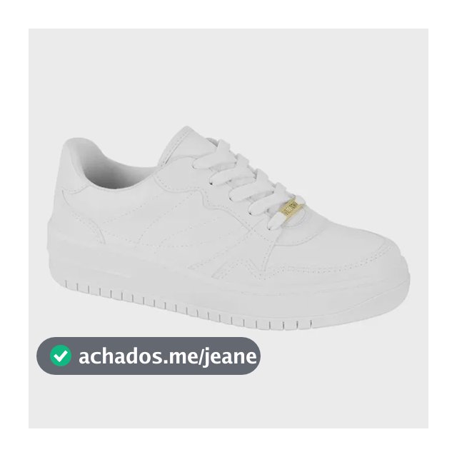 Tênis Vizzano Branco Feminino Flatform Confortável Sola Alta