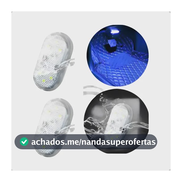 Kit 2 Lâmpada Led Branca Toque Adesivo Velcro Interior Carro