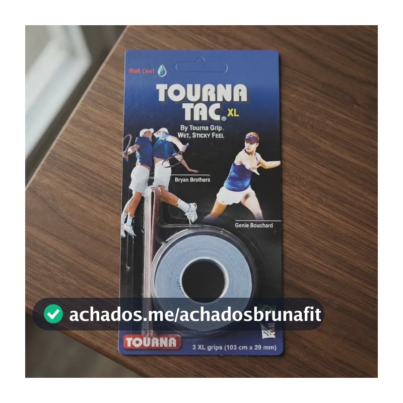 Tourna Grip Overgrip Tac XL Azul Antiderrapante Pacote 3 Unid Tênis
