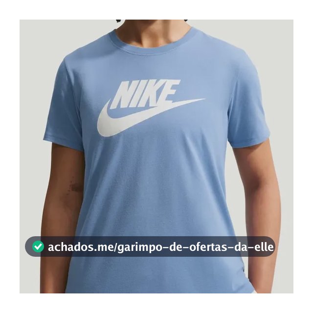 Camiseta Nike Sportswear Essentials Feminina Azul Claro/branco M