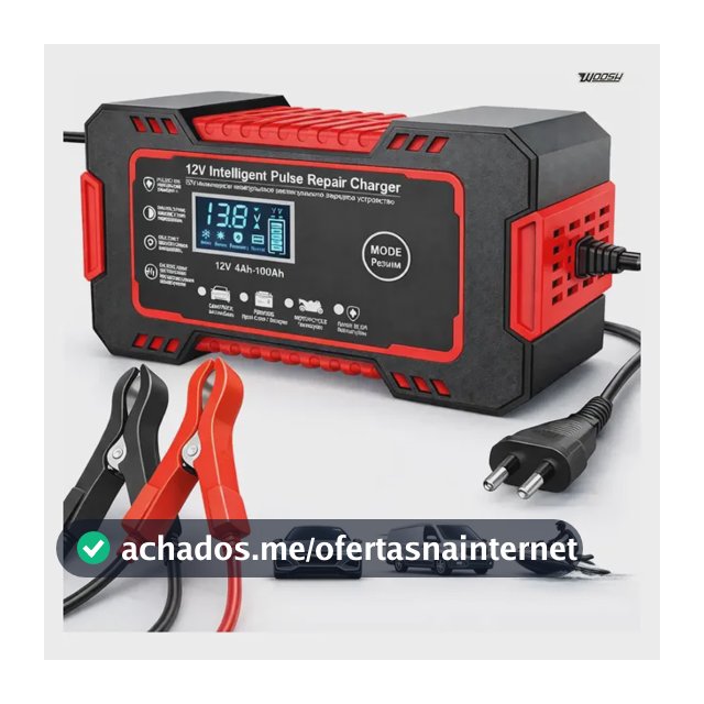 Carregador Inteligente De Bateria Automotiva 12v 6a Bivolt Recupera Baterias 4ah A 100ah Todos Veículos Moto Carro Caminhão Barco Woosh