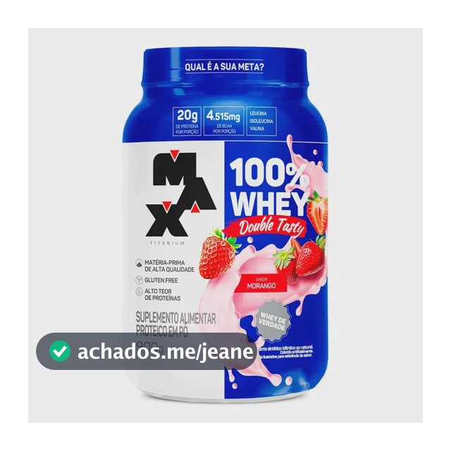 Max Titanium Double Tasty Whey Protein Whey Double Tasty Pó Morango