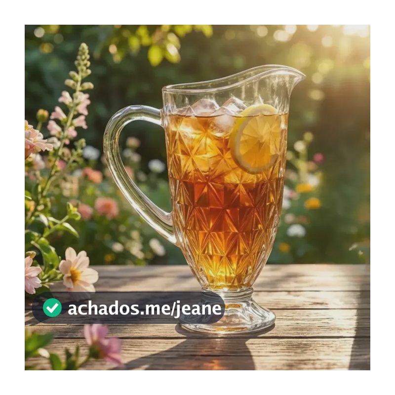 Jarra de Vidro Diamond 1,2L Transparente Grosso Resistente Lapidada com Relevo para Água Suco Limonada Vinho e Drinks Luxo para Mesa Posta Buffet Bar e Cozinha