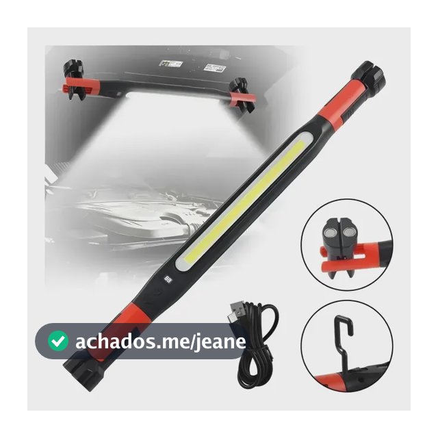 Lanterna Led Magnética Recarregável Usb Para Inspeção Automotiva Sob Capô Cob