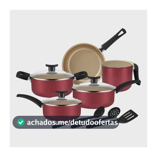 Jogo De Panelas Teflon Antiaderente 8 Peças Cereja