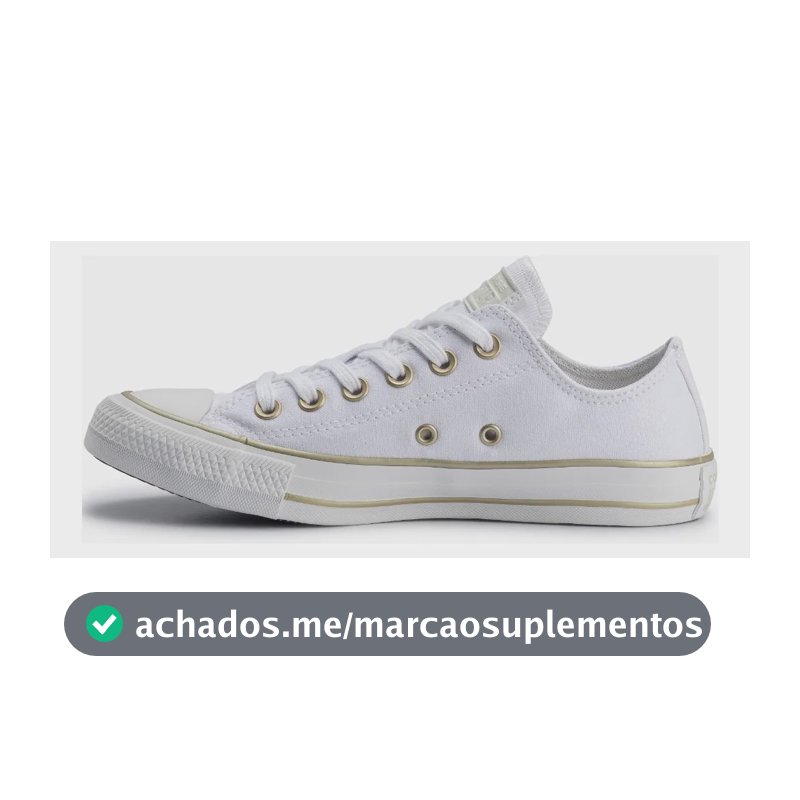 Tênis Converse Feminino Taylor Ct2834 Curto T Branco/branco/ouro Claro Liso 36 Br