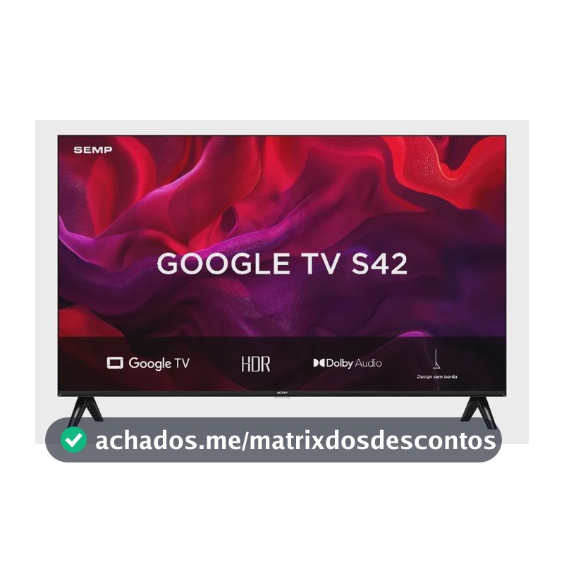 Smart Tv Semp 50 Polegadas Led Full Hd S42 Wi-Fi Bluetooth Google Tv Hdr10 Dolby Audio 50s42