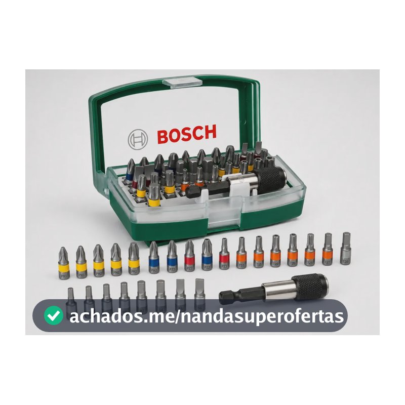 Kit Promoline De Pontas E Bits Colorido Com 32 Peças Bosch