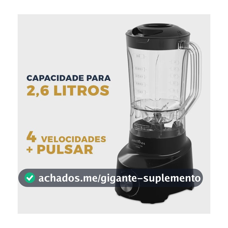 Liquidificador Britânia 2.6l Diamante 1100 Preto