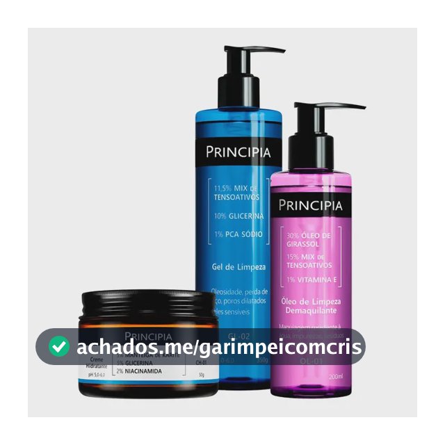 Principia Kit Limpeza E Hidratação Ch-01 + Ol-01 + Gl-02 Todo Tipo De Pele Dia/noite