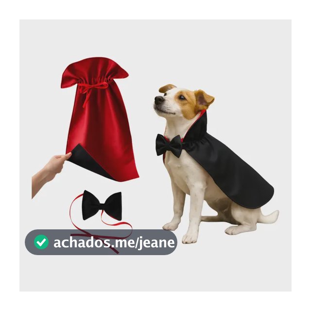 Fantasia Pet Capa Drácula Lacinho Vampiro Halloween