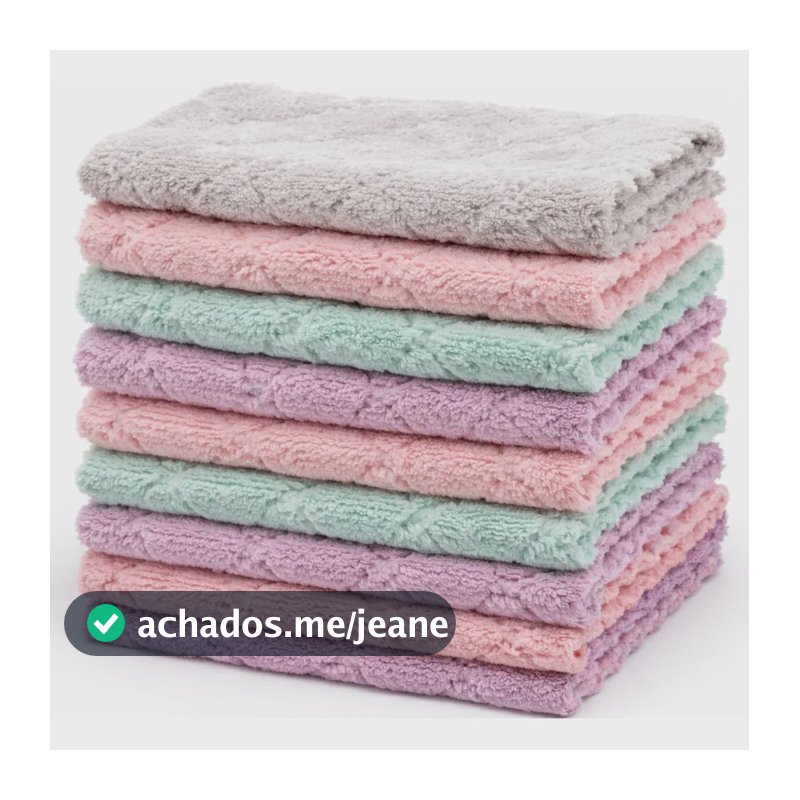 Kit 10 Flanela Microfibra Limpa Vidro Pia Pano Multiuso Tipo Aleatória