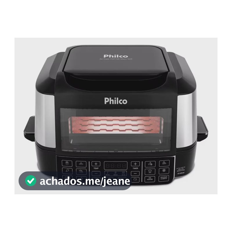 Fritadeira Elétrica Air Fryer Philco PAF12A Barbecue Digital 12L Preta - 220V