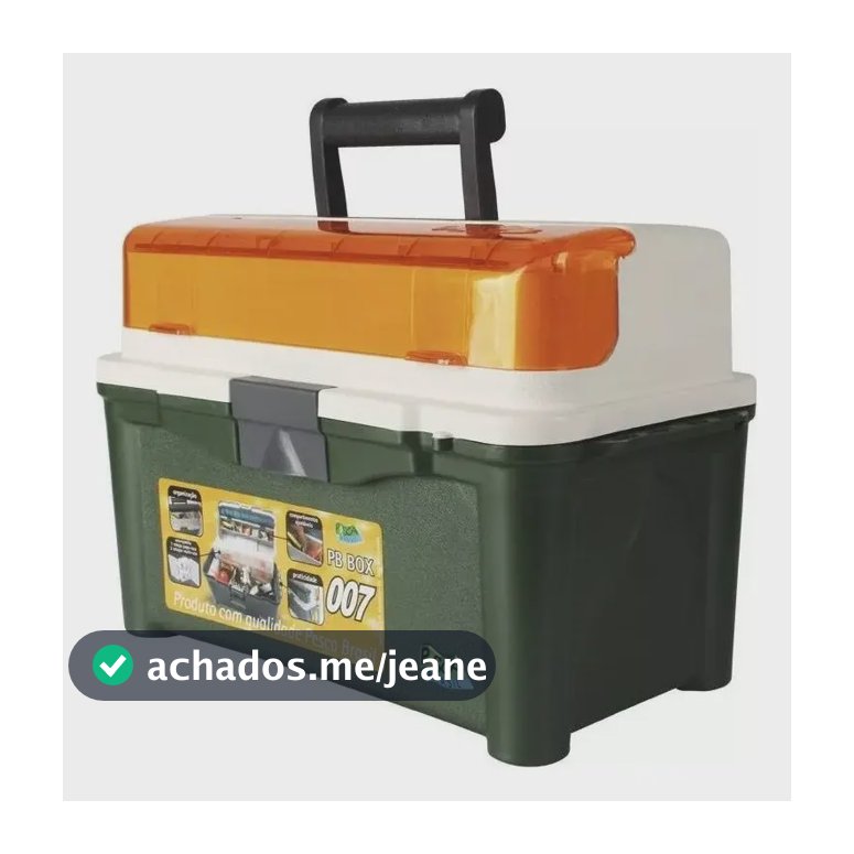 Caixa de Pesca Pesca Brasil Box 007 com 3 Bandejas Removíveis, Verde